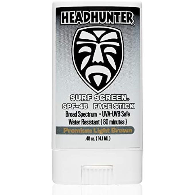 Headhunter S SUNSCREEN FACE STICK SPF 45 - WATERPROOF SURF SUNBLOCK FOR WATERMAN - WATER RESISTANT (80 MIN), LIGHT BROWN - Image 1